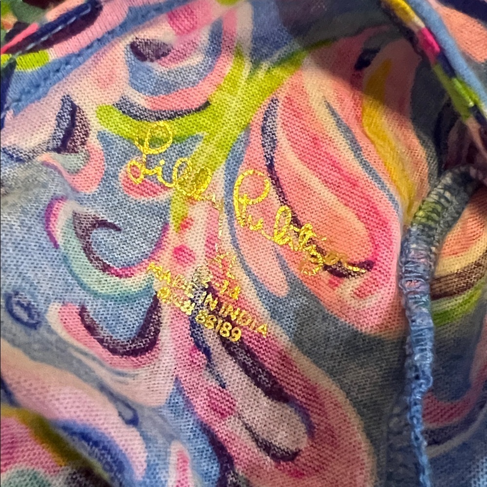 🛍️BOGO FREE Lilly Pulitzer Girl’s Jena Dress Mermaid Grotto size XL 12-14 - Picture 5 of 5